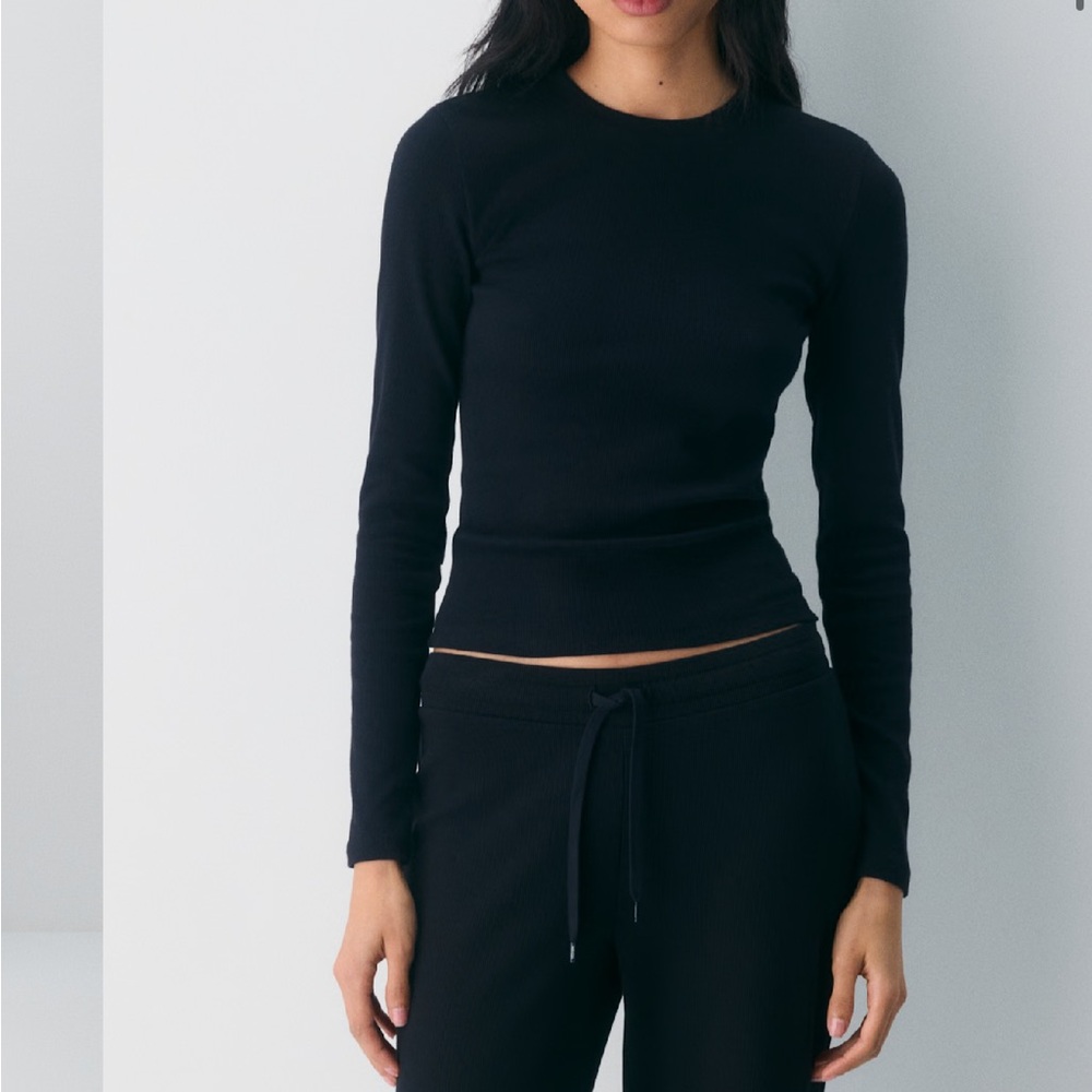 Aritzia homestretch rib crew long sleeves top